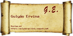 Gulyás Ervina névjegykártya